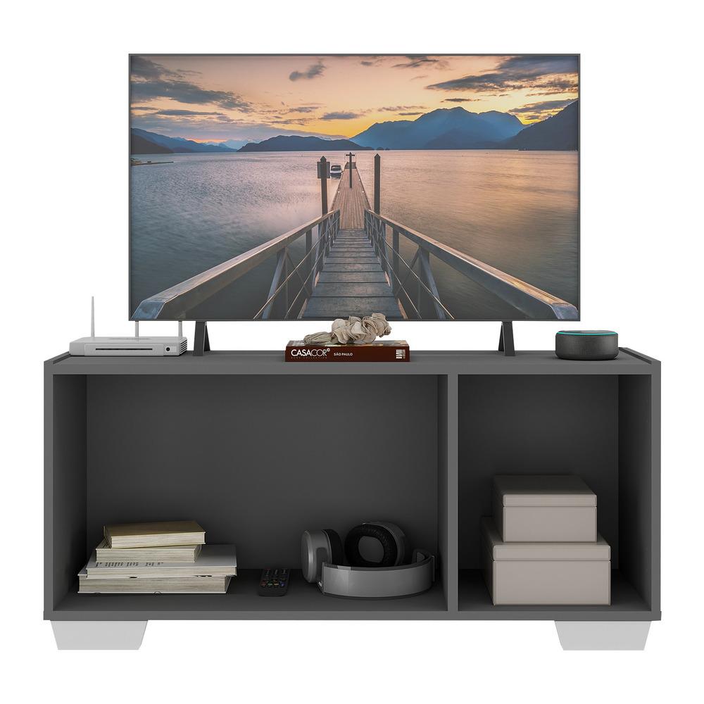 Rack TV até 32 Polegadas com Espelhos 3 Portas Multimóveis MP1079 Grafite/Branco