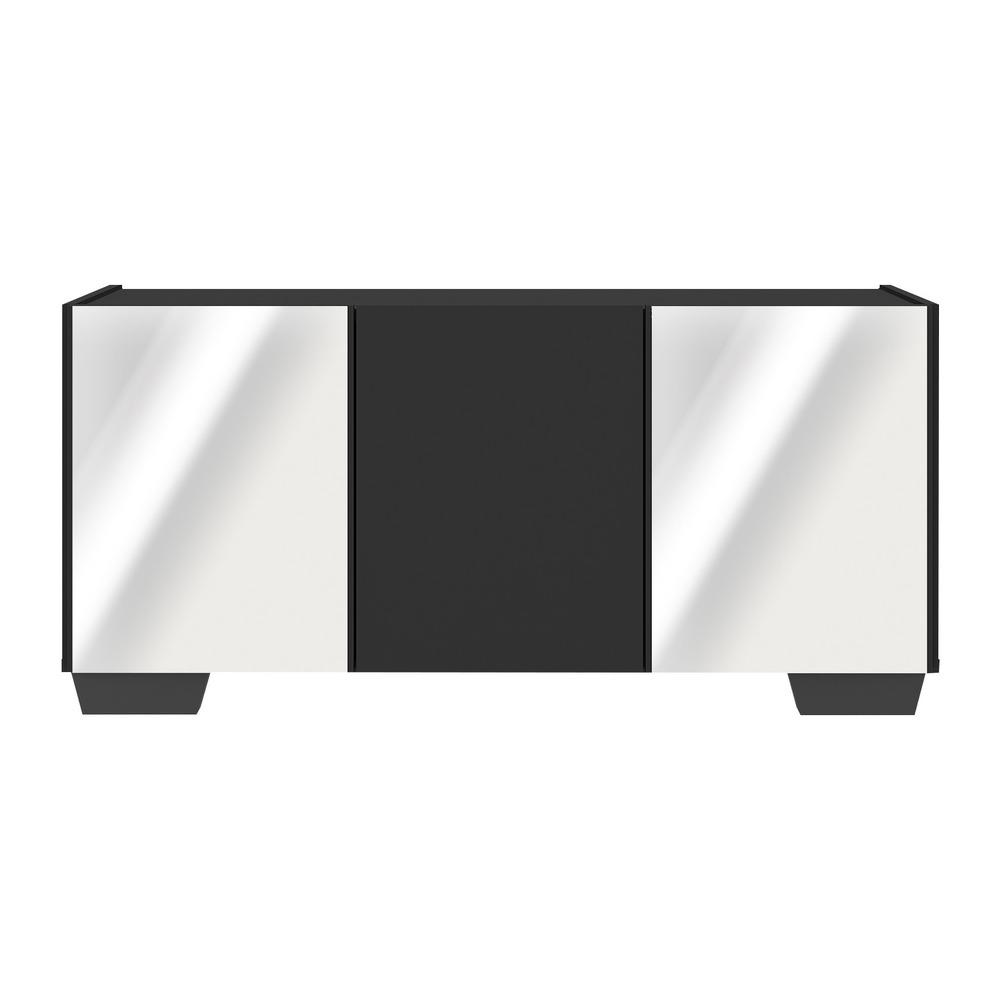 Rack TV até 32 Polegadas com Espelhos 3 Portas Multimóveis MP1079 Preto