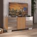 Rack TV até 32 Polegadas com Espelhos 3 Portas Multimóveis MP1079 Rustic/Branco