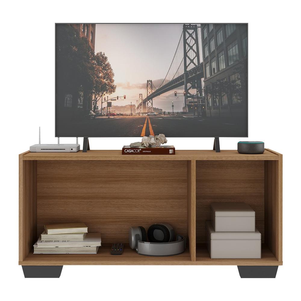 Rack TV até 32 Polegadas com Espelhos 3 Portas Multimóveis MP1079 Rustic/Preto