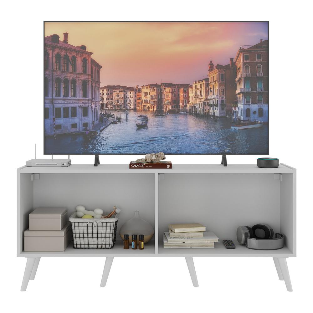 Rack TV até 50 Polegadas 4 Portas Retrô com Espelhos Multimóveis MP1082 Branco