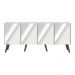Rack TV até 50 Polegadas 4 Portas Retrô com Espelhos Multimóveis MP1082 Branco/Preto