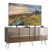 Rack TV até 50 Polegadas 4 Portas Retrô com Espelhos Multimóveis MP1082 Grafite/Branco