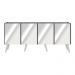 Rack TV até 50 Polegadas 4 Portas Retrô com Espelhos Multimóveis MP1082 Grafite/Branco