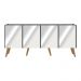 Rack TV até 50 Polegadas 4 Portas Retrô com Espelhos Multimóveis MP1082 Grafite/Natural