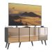 Rack TV até 50 Polegadas 4 Portas Retrô com Espelhos Multimóveis MP1082 Grafite/Preto