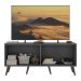 Rack TV até 50 Polegadas 4 Portas Retrô com Espelhos Multimóveis MP1082 Grafite/Preto