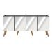 Rack TV até 50 Polegadas 4 Portas Retrô com Espelhos Multimóveis MP1082 Preto/Natural