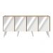 Rack TV até 50 Polegadas 4 Portas Retrô com Espelhos Multimóveis MP1082 Rustic/Branco