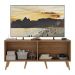 Rack TV até 50 Polegadas 4 Portas Retrô com Espelhos Multimóveis MP1082 Rustic/Natural