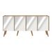 Rack TV até 50 Polegadas 4 Portas Retrô com Espelhos Multimóveis MP1082 Rustic/Natural
