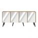 Rack TV até 50 Polegadas 4 Portas Retrô com Espelhos Multimóveis MP1082 Rustic/Preto