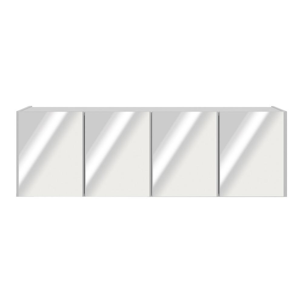 Rack TV até 50 Polegadas 4 Portas Suspenso com Espelhos Multimóveis MP1081 Branco