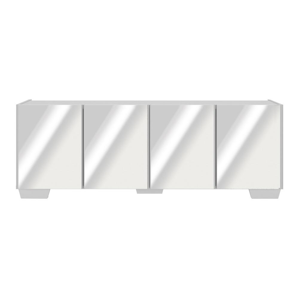 Rack TV até 50 Polegadas com Espelhos 4 Portas Multimóveis MP1083 Branco