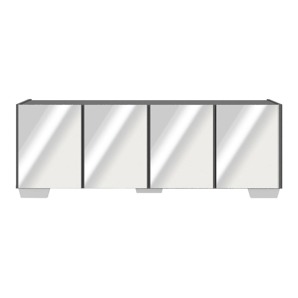 Rack TV até 50 Polegadas com Espelhos 4 Portas Multimóveis MP1083 Grafite/Branco