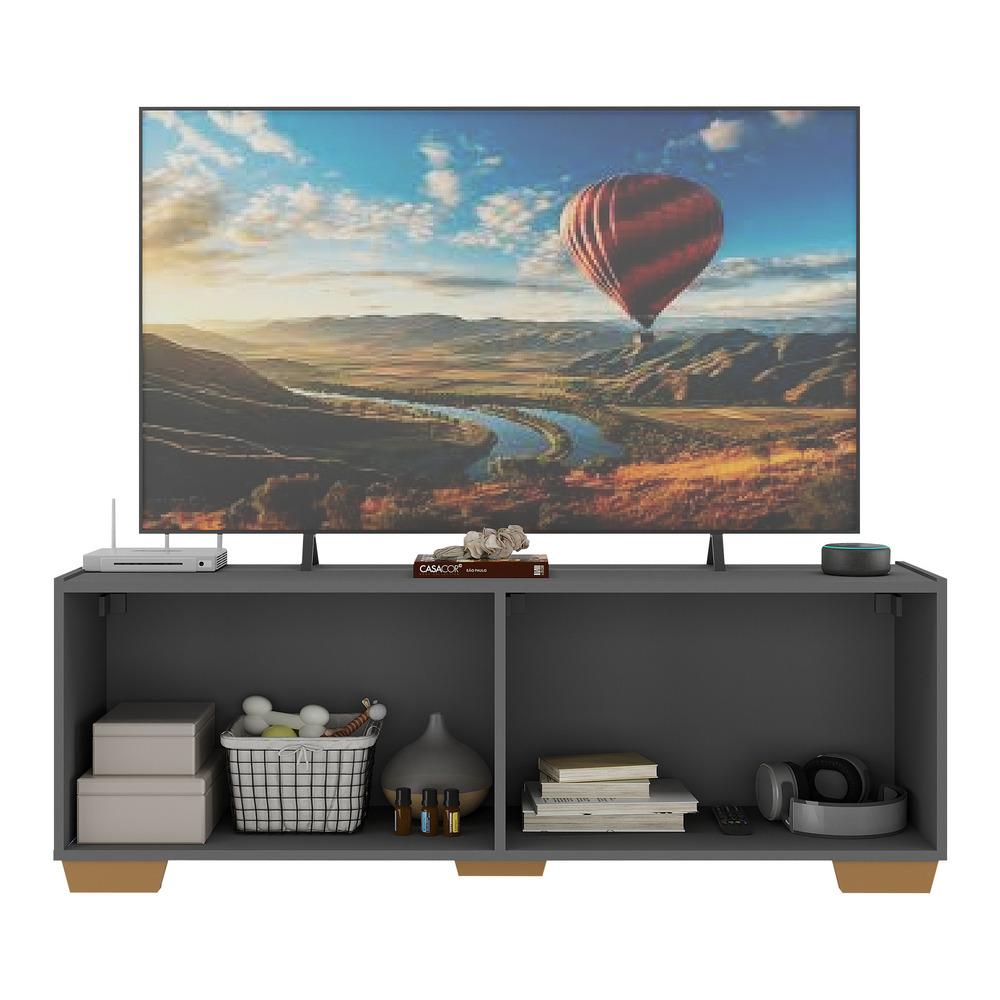 Rack TV até 50 Polegadas com Espelhos 4 Portas Multimóveis MP1083 Grafite/Natural
