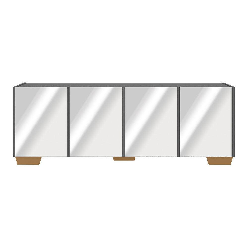 Rack TV até 50 Polegadas com Espelhos 4 Portas Multimóveis MP1083 Grafite/Natural