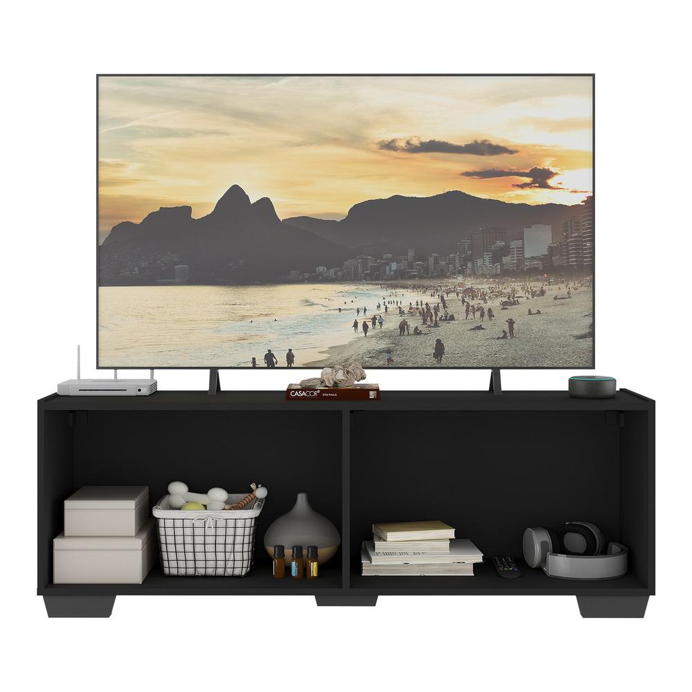 Rack TV até 50 Polegadas com Espelhos 4 Portas Multimóveis MP1083 Preto