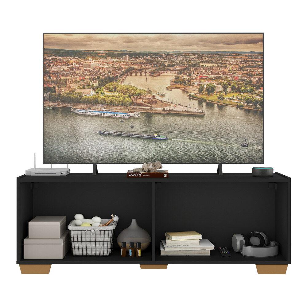 Rack TV até 50 Polegadas com Espelhos 4 Portas Multimóveis MP1083 Preto/Natural