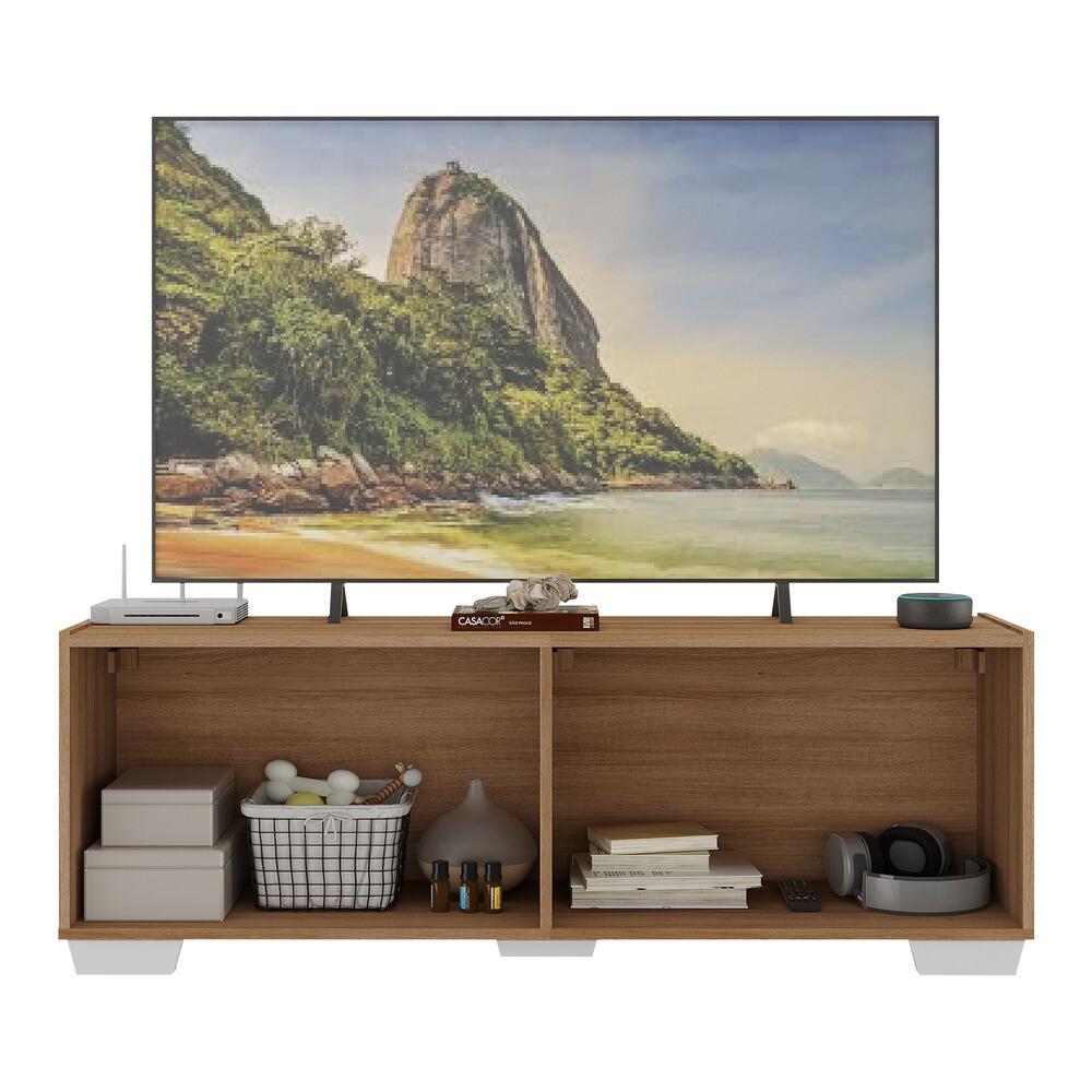 Rack TV até 50 Polegadas com Espelhos 4 Portas Multimóveis MP1083 Rustic/Branco