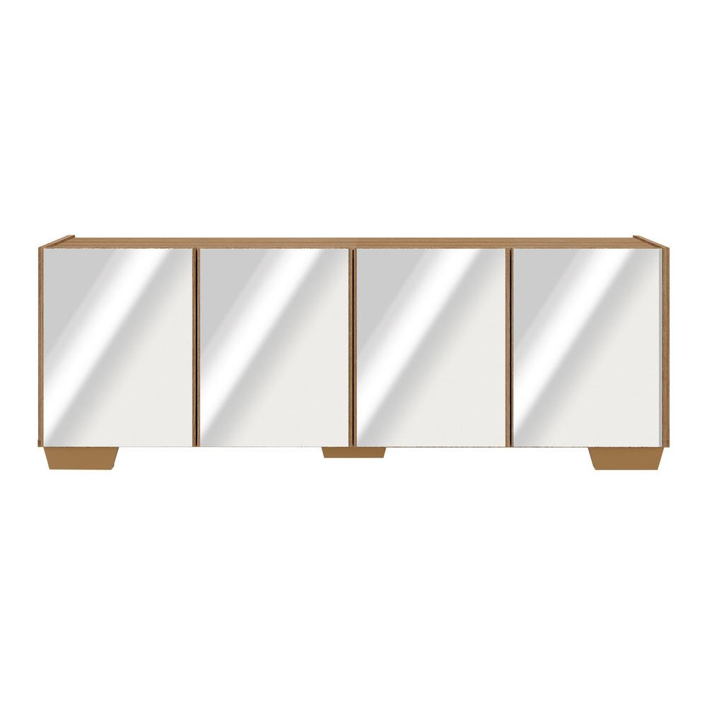 Rack TV até 50 Polegadas com Espelhos 4 Portas Multimóveis MP1083 Rustic/Natural