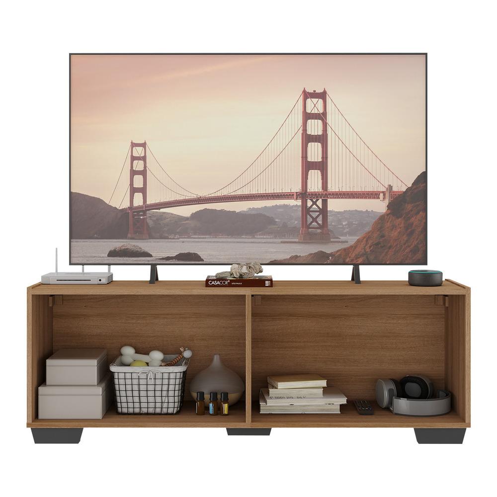 Rack TV até 50 Polegadas com Espelhos 4 Portas Multimóveis MP1083 Rustic/Preto