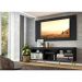 Rack c/ Painel P/TV 65", espelho e pés retrô Flórida Multimóveis Preto/Natural