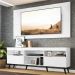 Rack c/ Painel P/TV até 65" e Pés Retrô Flórida Multimóveis  Branco/Preto