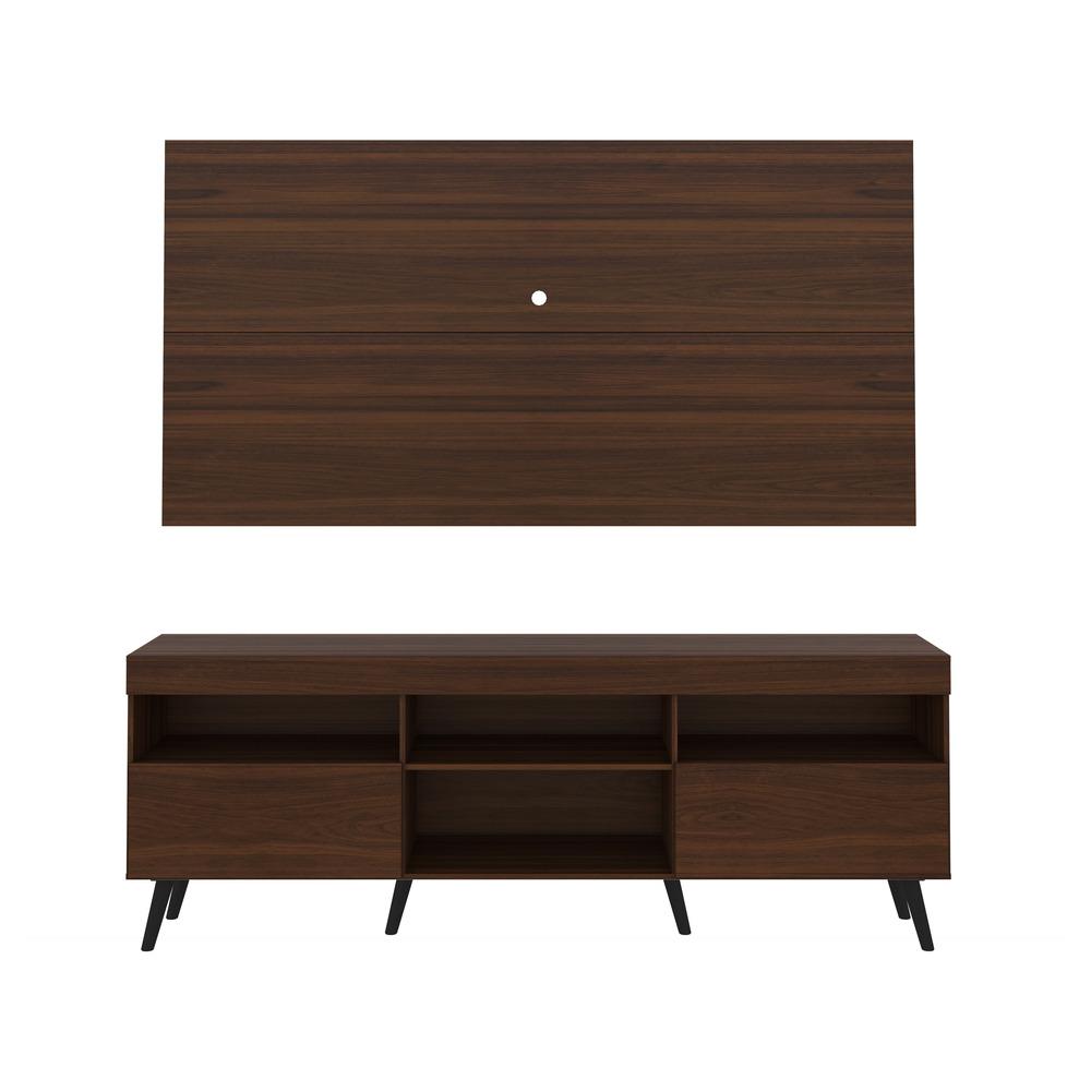 Rack c/ Painel P/TV até 65" e Pés Retrô Flórida Multimóveis Duna/Preto