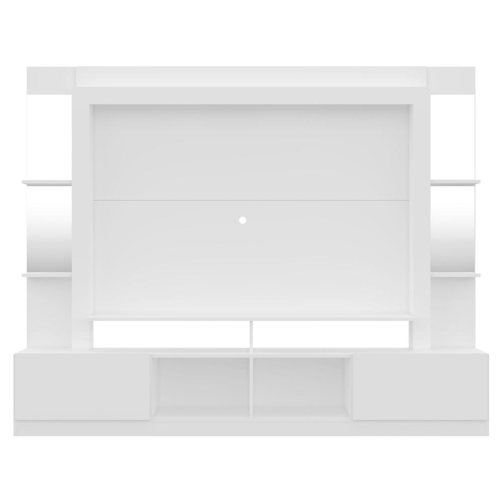 Rack c/ Painel TV 65" Prateleiras c/ Espelho Oslo Multimóveis Branco
