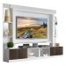 Rack c/ Painel TV 65" Prateleiras c/ Espelho Oslo Multimóveis Branco/Tenerife