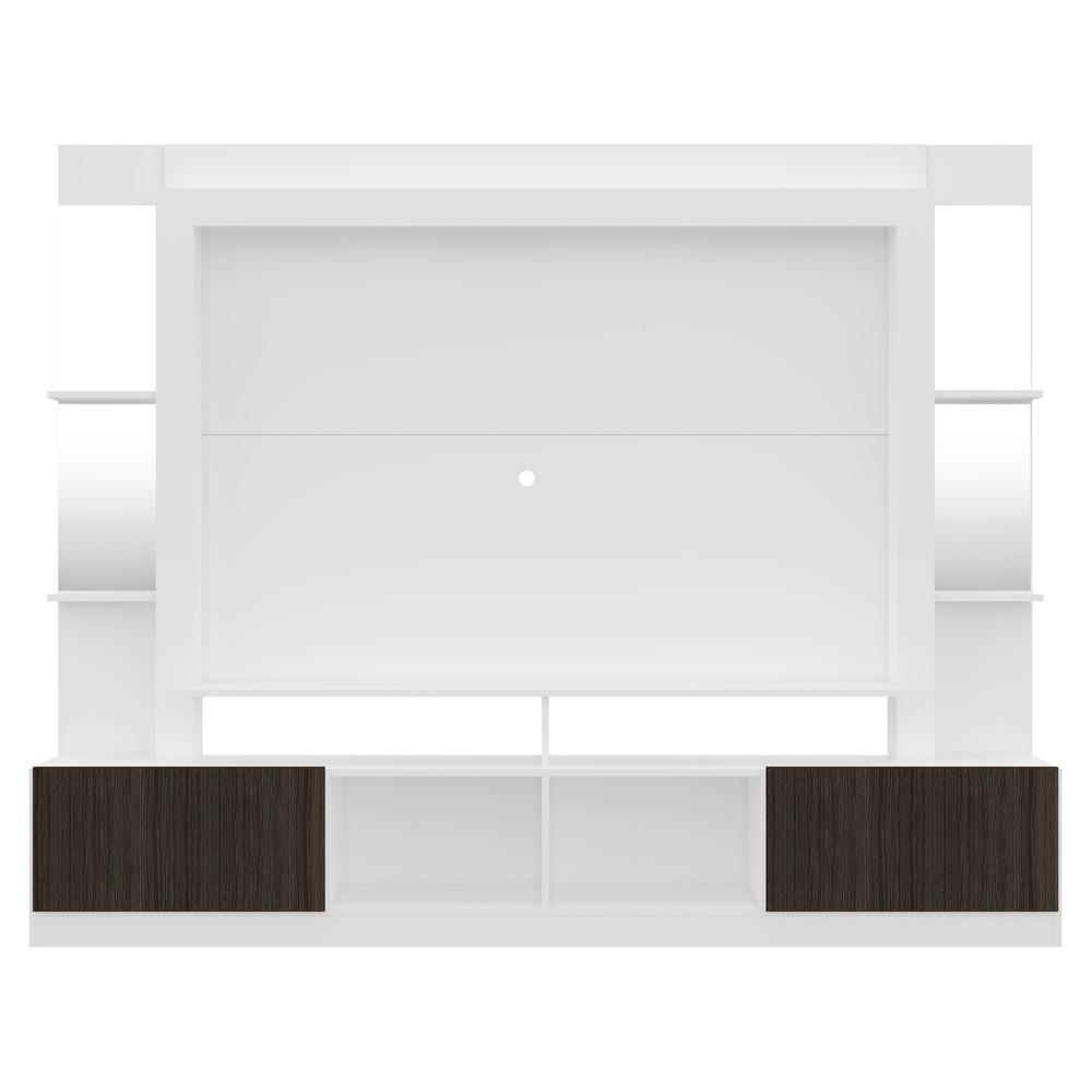 Rack c/ Painel TV 65" Prateleiras c/ Espelho Oslo Multimóveis Branco/Tenerife