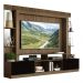 Rack c/ Painel TV 65" Prateleiras c/ Espelho Oslo Multimóveis Madeirado/Preto