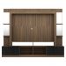 Rack c/ Painel TV 65" Prateleiras c/ Espelho Oslo Multimóveis Madeirado/Preto