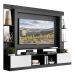 Rack c/ Painel TV 65" Prateleiras c/ Espelho Oslo Multimóveis Preto/Branco