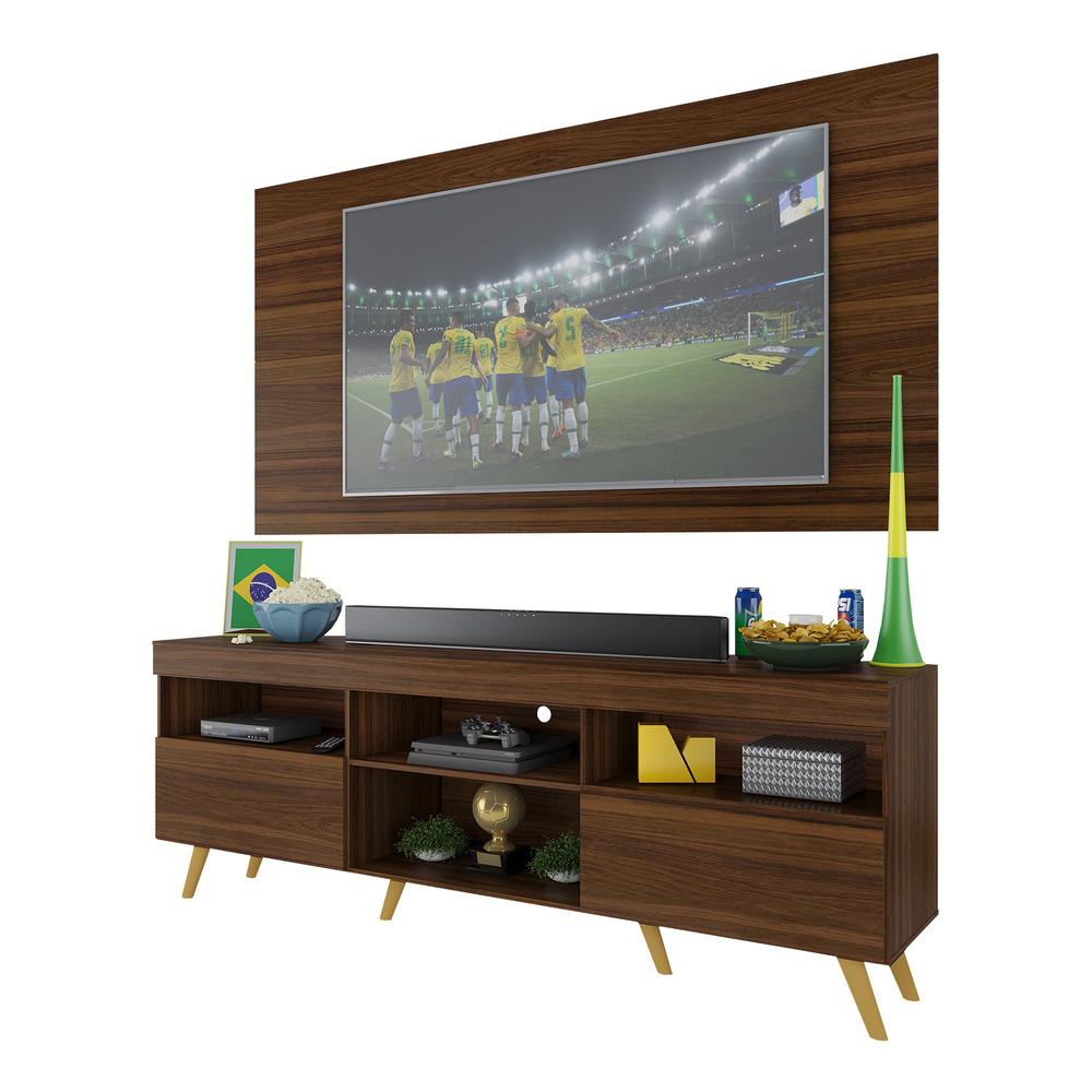 Rack c/ Painel TV 65" Retrô Holanda Multimóveis BR3133 Duna/Natural