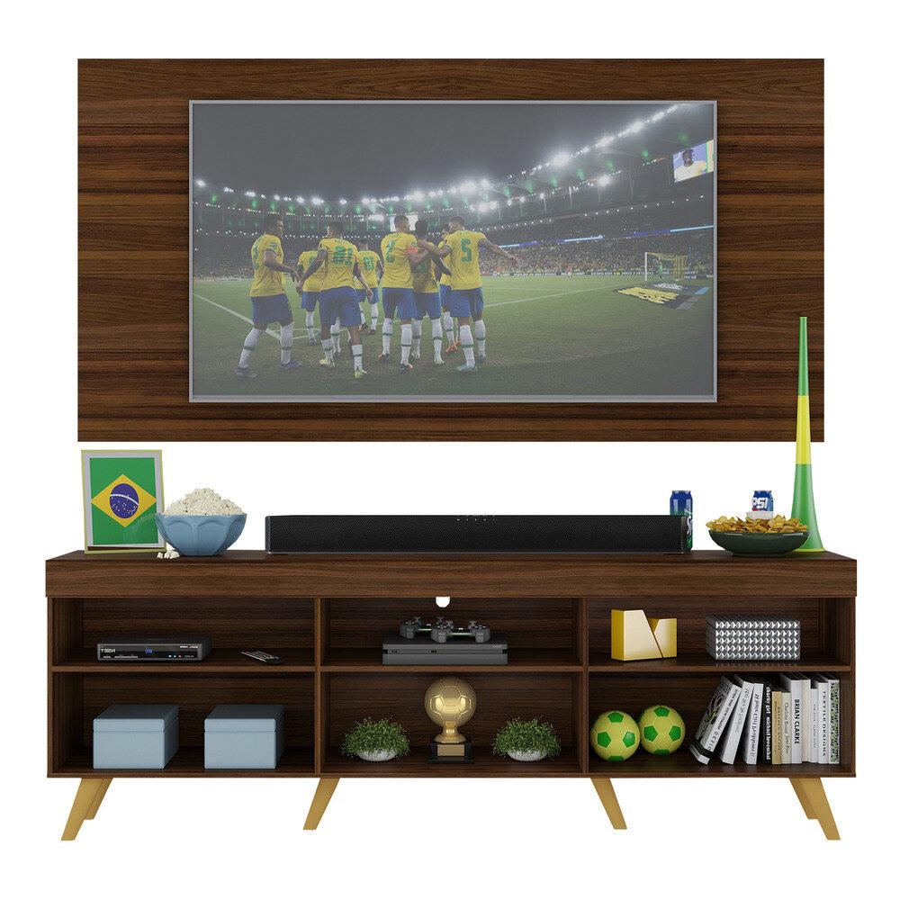 Rack c/ Painel TV 65" Retrô Holanda Multimóveis BR3133 Duna/Natural
