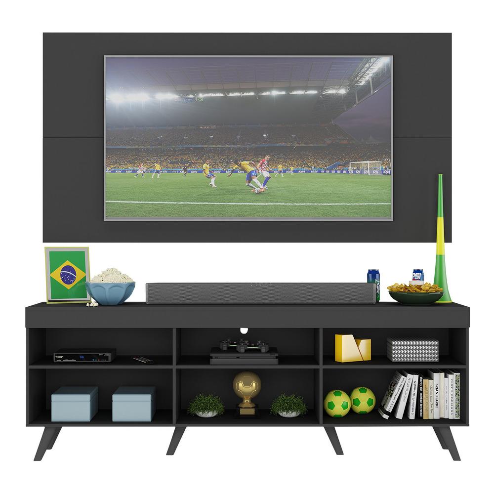 Rack c/ Painel TV 65" Retrô Holanda Multimóveis BR3133 Preto