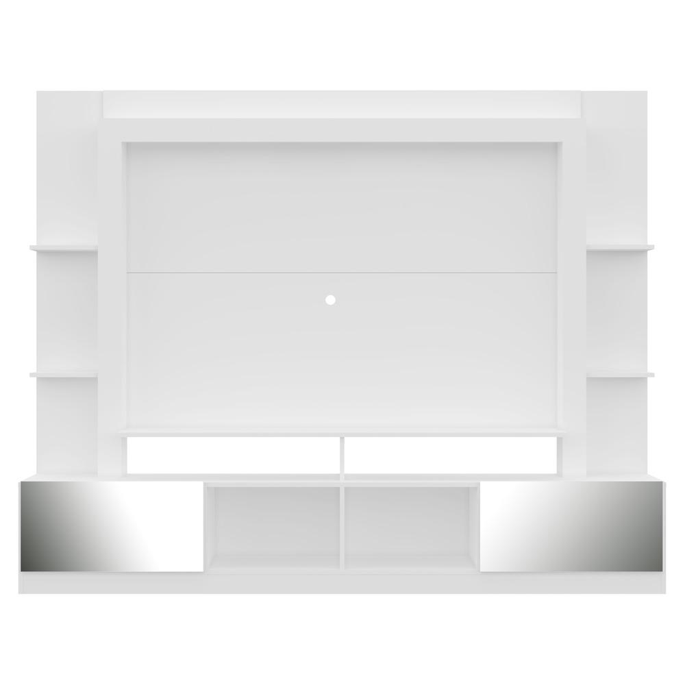 Rack c/ Painel e Suporte TV 65" Portas c/ Espelho Oslo Multimóveis Branco