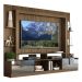 Rack c/ Painel e Suporte TV 65" Portas c/ Espelho Oslo Multimóveis Madeirado/Lacca Fumê