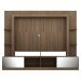 Rack c/ Painel e Suporte TV 65" Portas c/ Espelho Oslo Multimóveis Madeirado/Preto