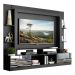 Rack c/ Painel e Suporte TV 65" Portas c/ Espelho Oslo Multimóveis Preto/Branco