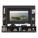 Rack c/ Painel e Suporte TV 65" Portas c/ Espelho Oslo Multimóveis Preto/Lacca Fumê