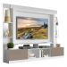 Rack c/ Painel e Suporte TV 65" Prateleiras c/ Espelho Oslo Multimóveis Branco/Lacca Fumê
