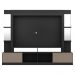 Rack c/ Painel e Suporte TV 65" Prateleiras c/ Espelho Oslo Multimóveis Preto/Lacca Fumê