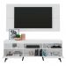 Rack c/ Painel e Suporte TV 65" c/ Espelho e Pés Retrô Flórida Multimóveis Branco/Preto