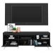 Rack c/ Painel e Suporte TV 65" c/ Espelho e Pés Retrô Flórida Multimóveis Preto/Branco