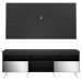 Rack c/ Painel e Suporte TV 65" c/ Espelho e Pés Retrô Flórida Multimóveis Preto/Branco