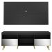 Rack c/ Painel e Suporte TV 65" c/ Espelho e Pés Retrô Flórida Multimóveis Preto/Natural