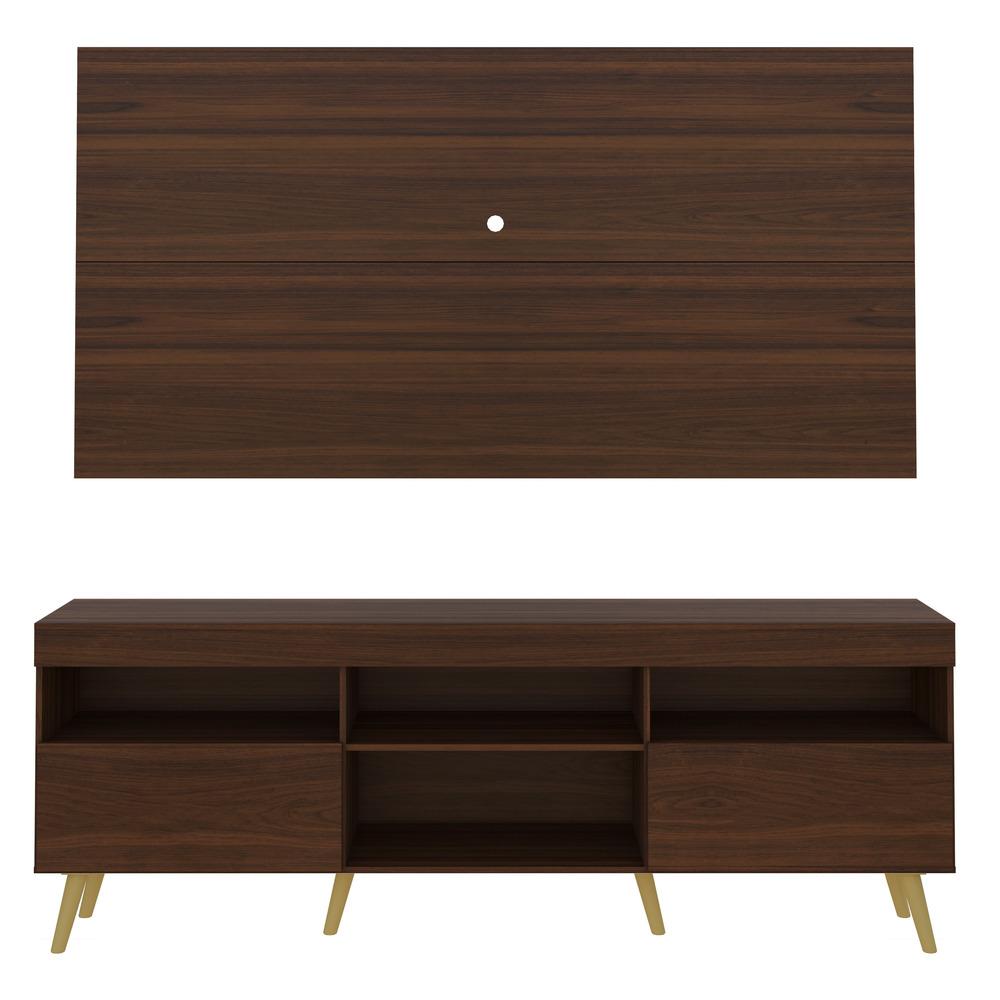 Rack c/ Painel e Suporte TV 65" e Pés Retrô Flórida Multimóveis Duna/Natural